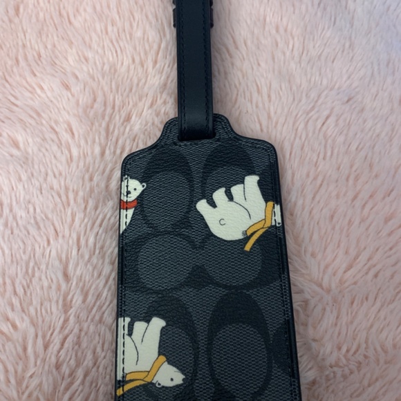 New With Tag  coach, leather luggage, tag bear print - Picture 3 of 3